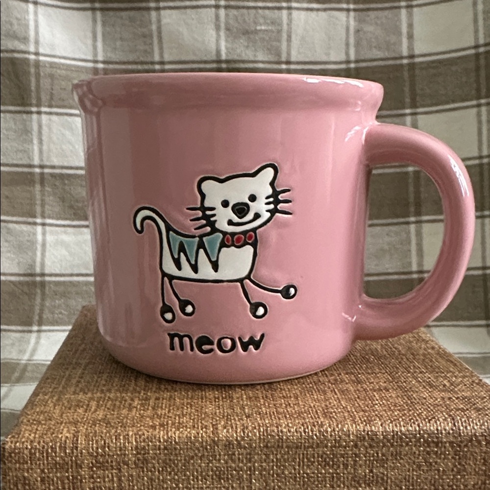 Pink Ceramic Cat Mug